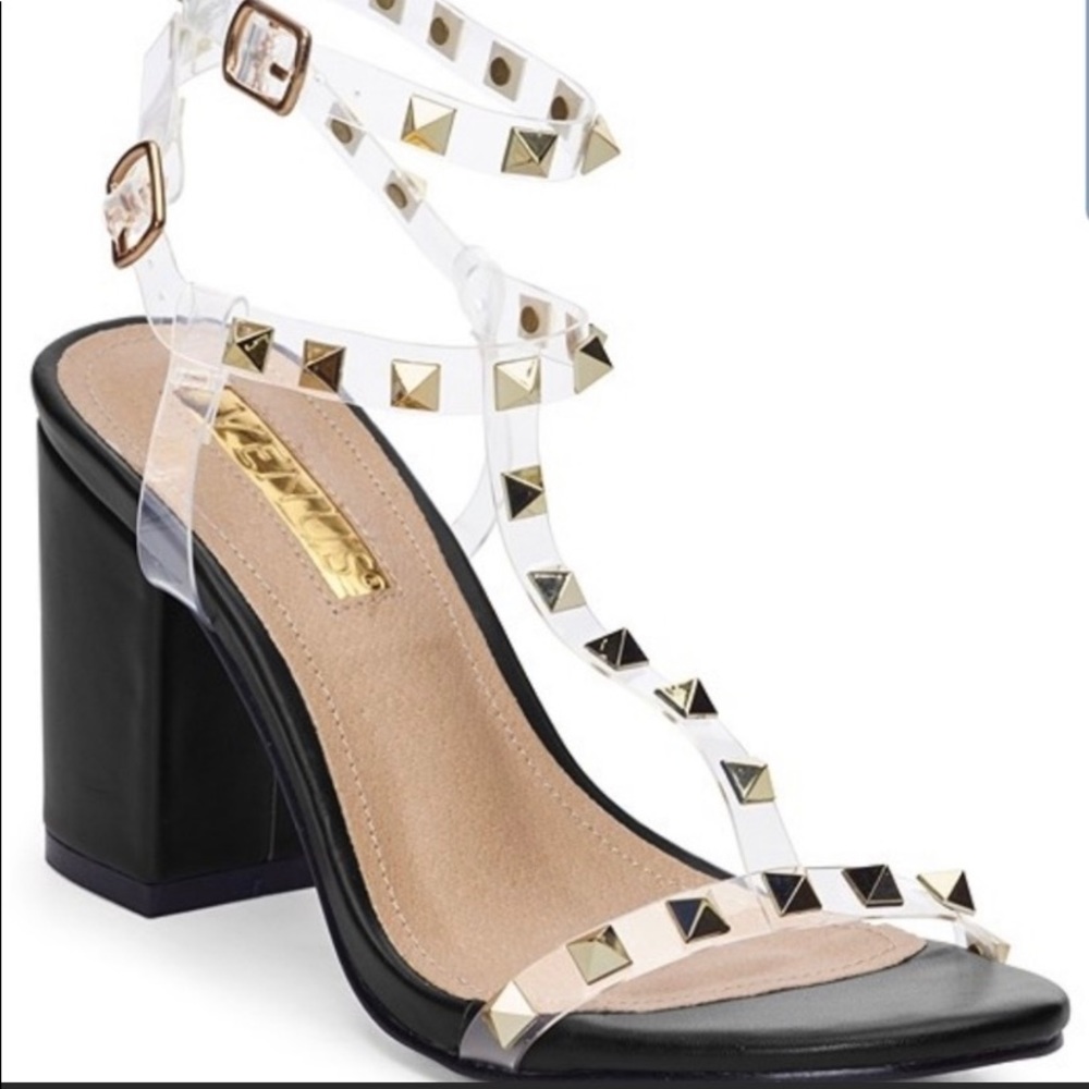 Transparent Studded Heels Size 8 never worn